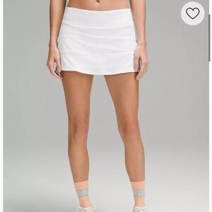 Lululemon Mid-Rise Pace- Rival Tennis Skirt in White